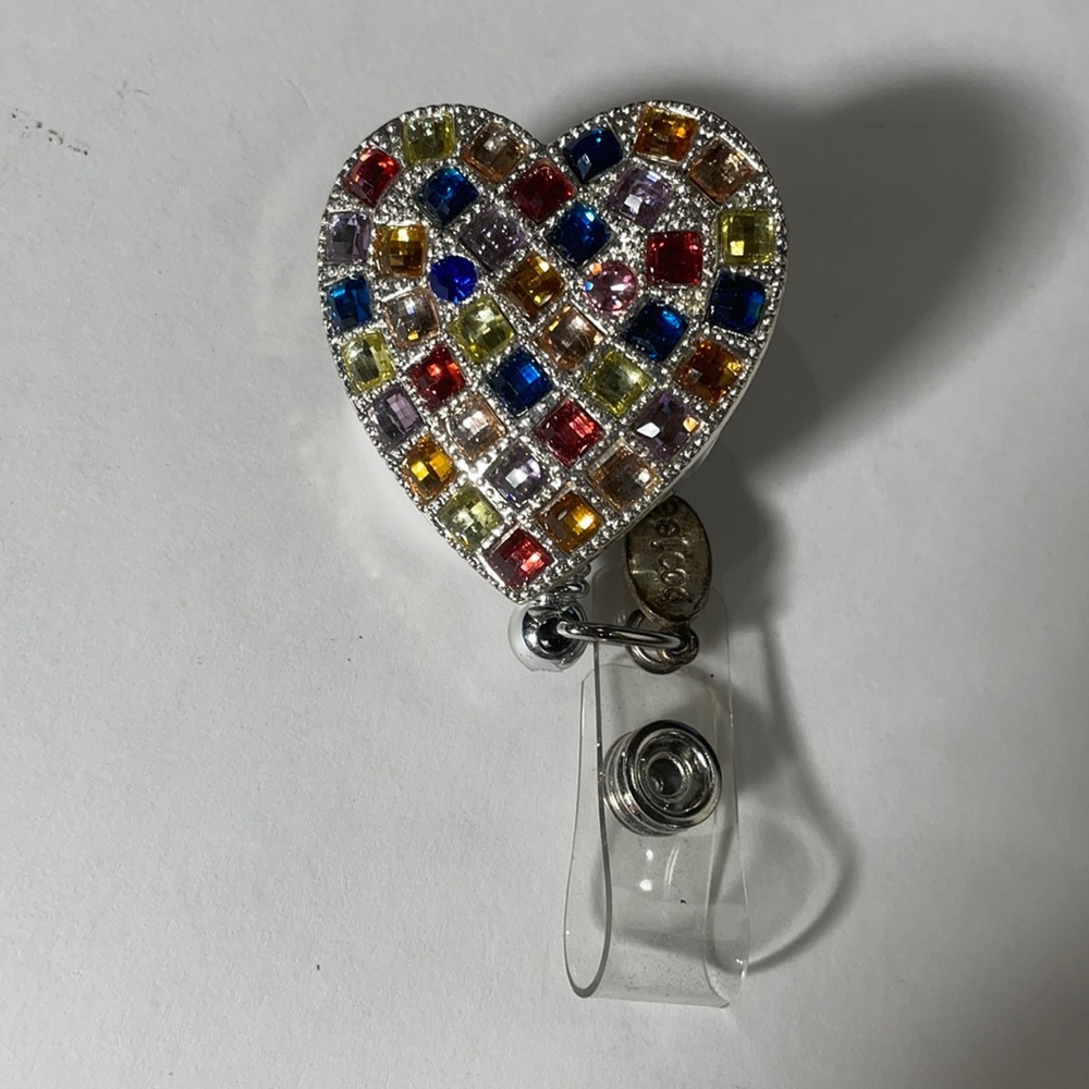 Boojee bling heart badge holder